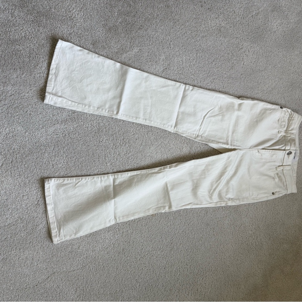 Frame ivory bootcut jeans
